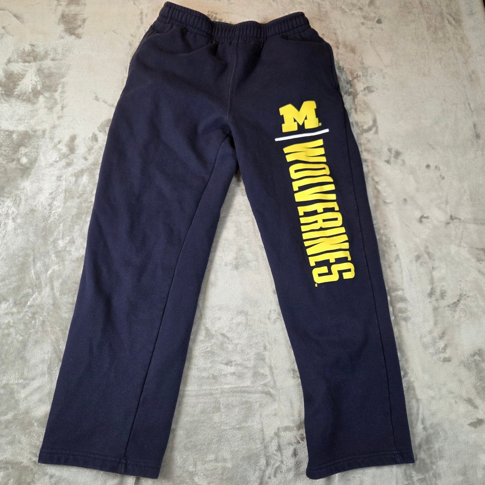 ProEdge Michigan Wolverines Navy Blue Fleece Sweatpants Medium NCAA Collegiate